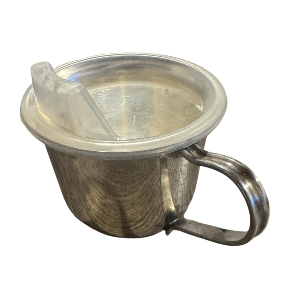 Vintage Leonard Silverplate Hong Kong Child's Sippy Cup w/ Lid - Picture 8 of 8